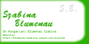 szabina blumenau business card
